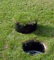 Chameleon Drain with removable grass top